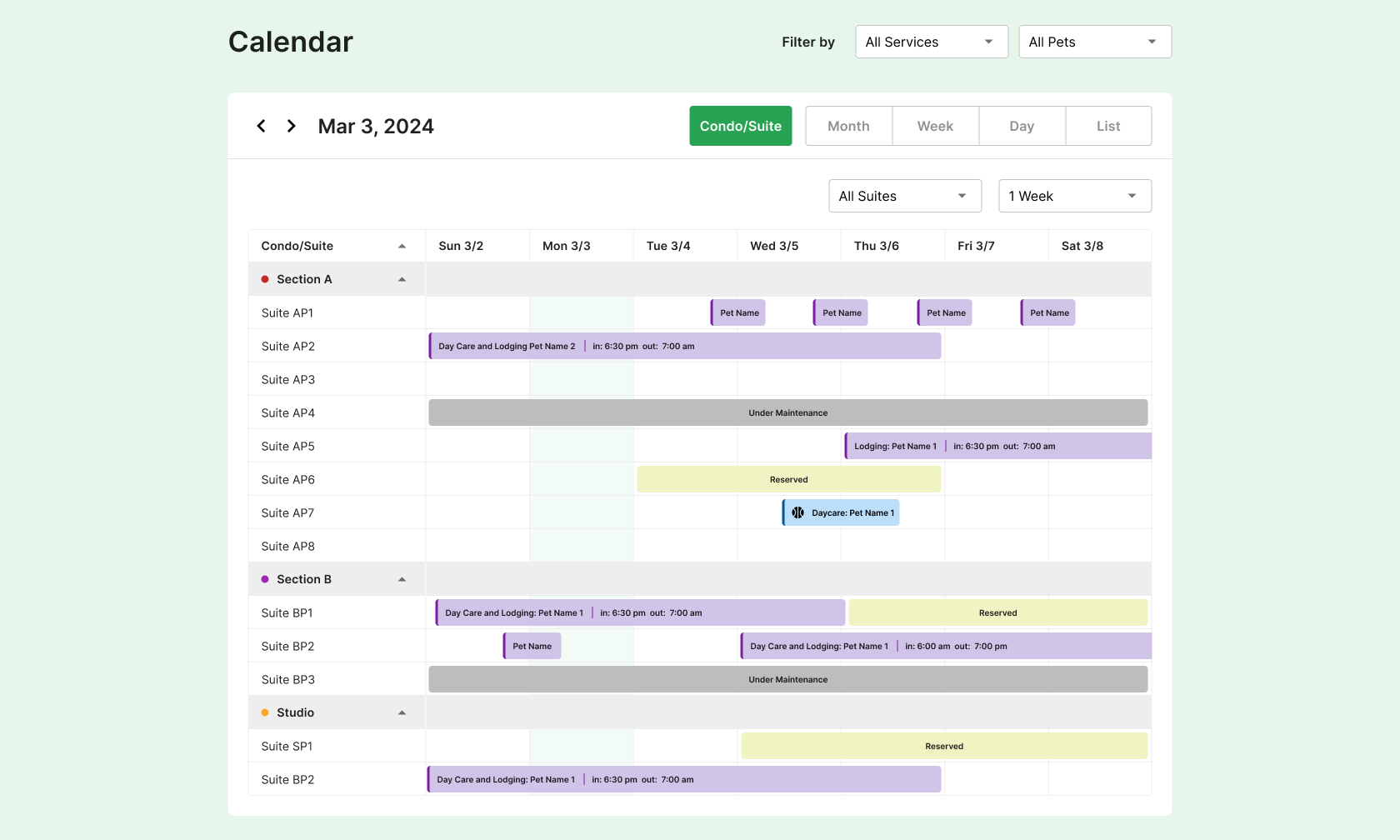Grooming Scheduler